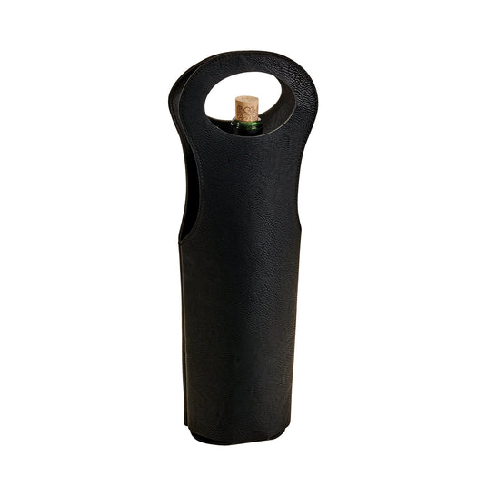 Leatherette Wine Holder in Black - 14.5" - AKD Ink