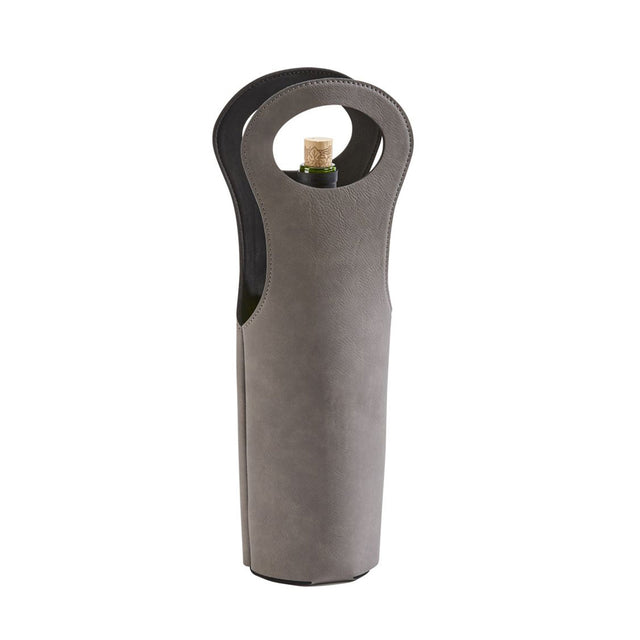 Leatherette Wine Holder in Grey - 14.5"-AKD Ink
