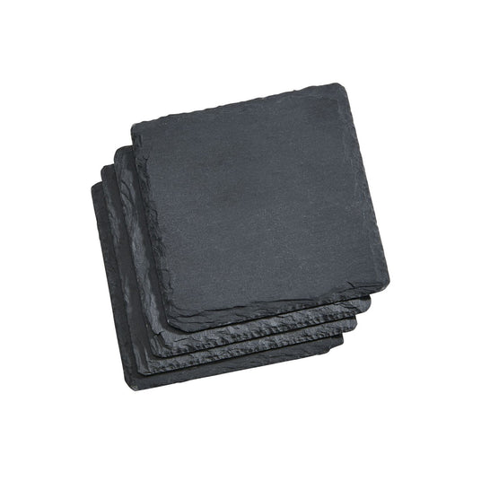 Set Of 4 Slate Coasters 4" Square-AKD Ink