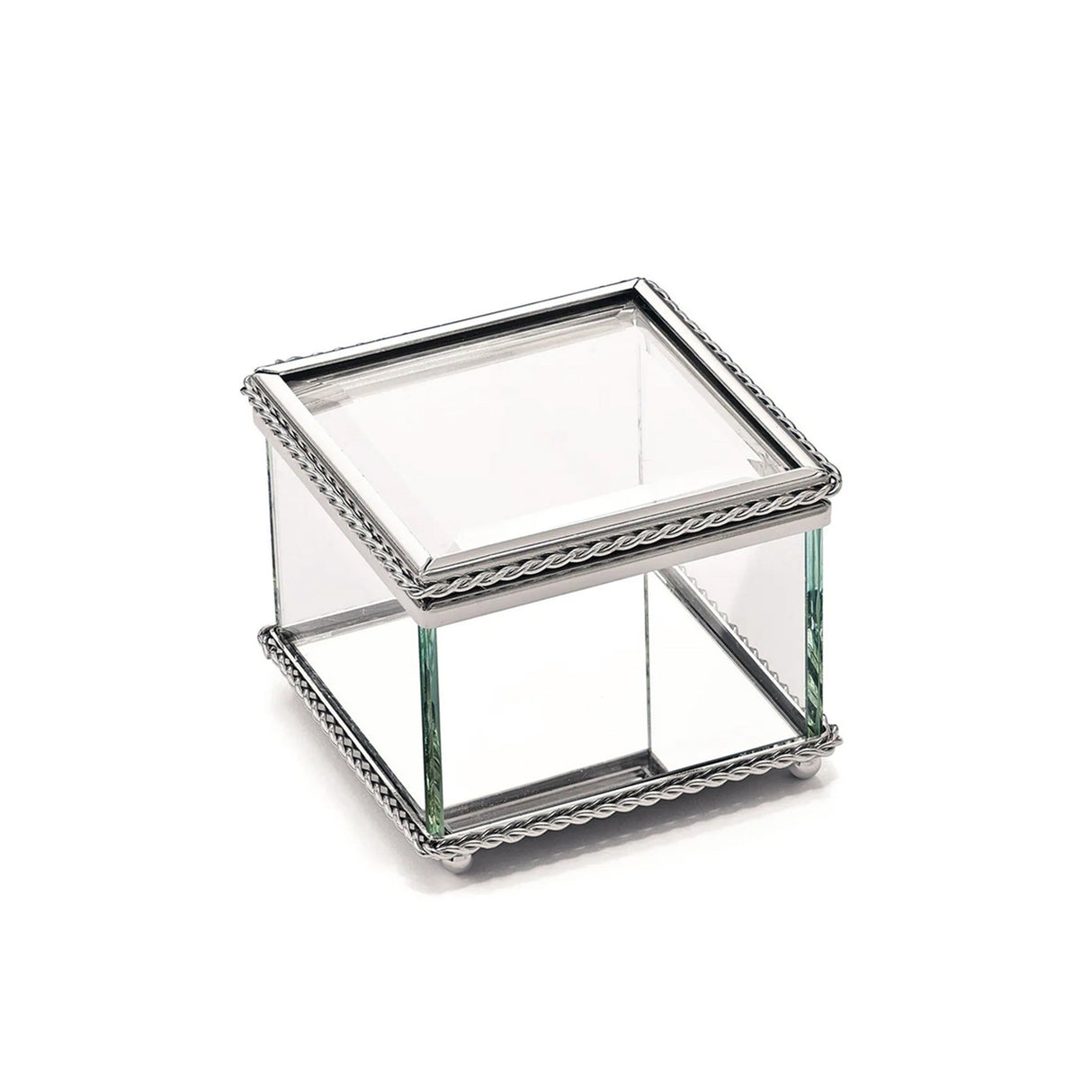 Square Glass Box With Hinged Cover, 3.25"-AKD Ink