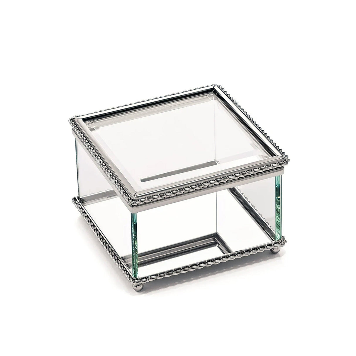 Square Glass Box with Hinged Cover, 3.75"-AKD Ink