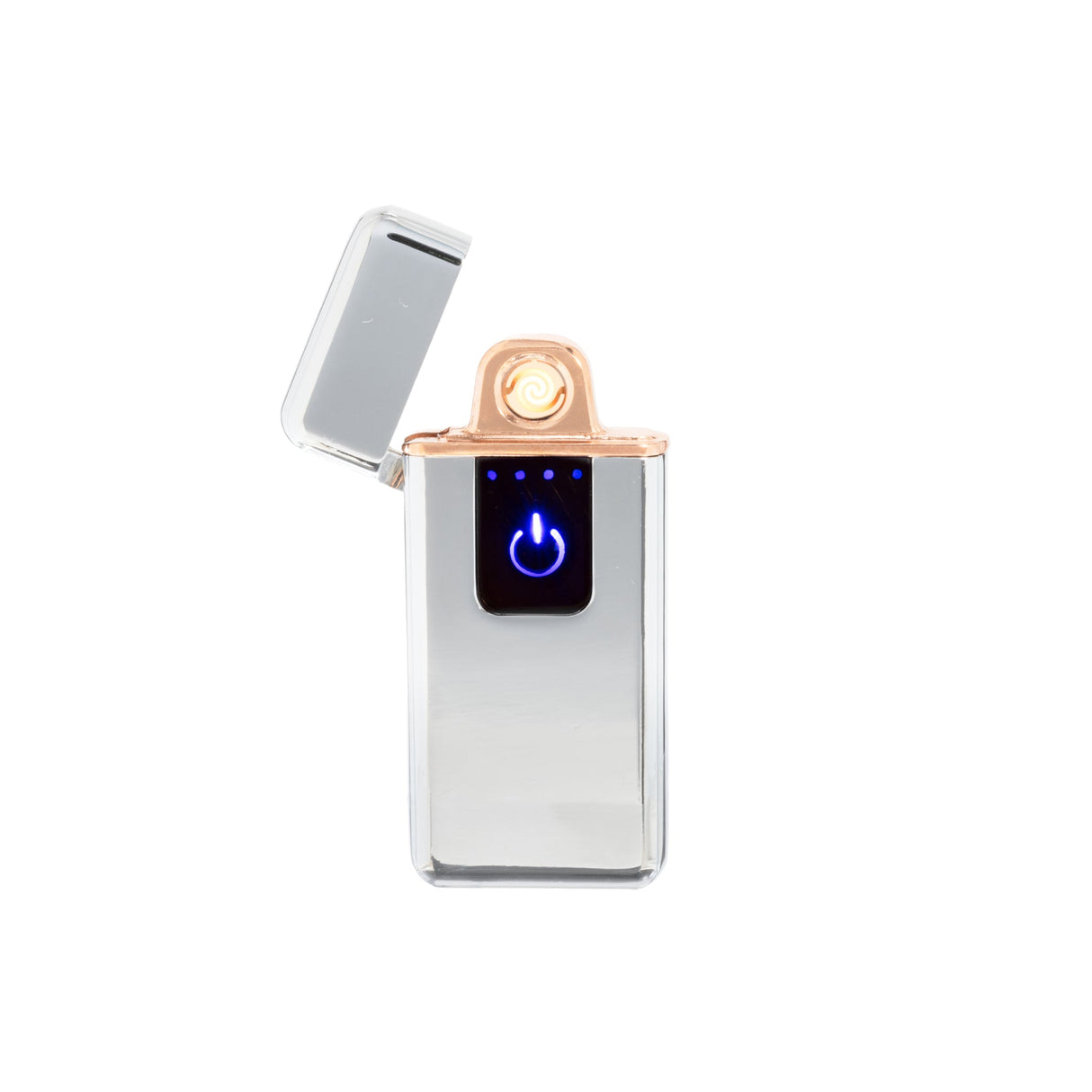 Flameless Slim Flip Top Lighter Diamond Dust Silver-AKD Ink