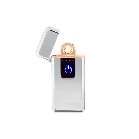Flameless Slim Flip Top Lighter Diamond Dust Silver-AKD Ink