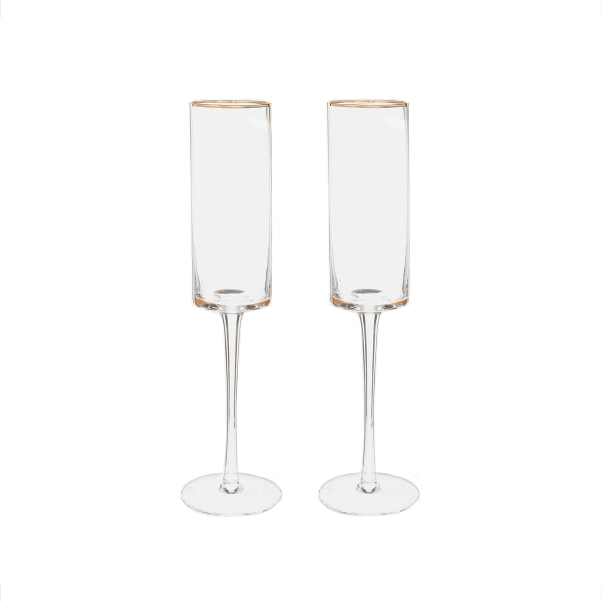 Gold-Rim Champagne Flutes Set - 8 oz-AKD Ink