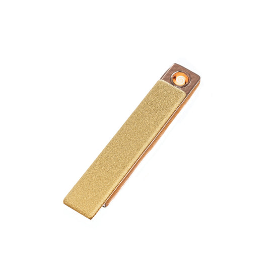 Flameless Rectangular Metal Trim Lighter Gold-AKD Ink