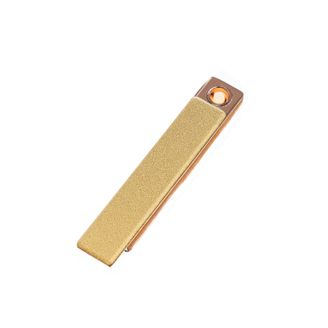 Flameless Rectangular Metal Trim Lighter Gold-AKD Ink