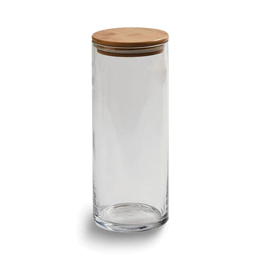 Large Round Glass Storage Container with Bamboo Lid-AKD Ink