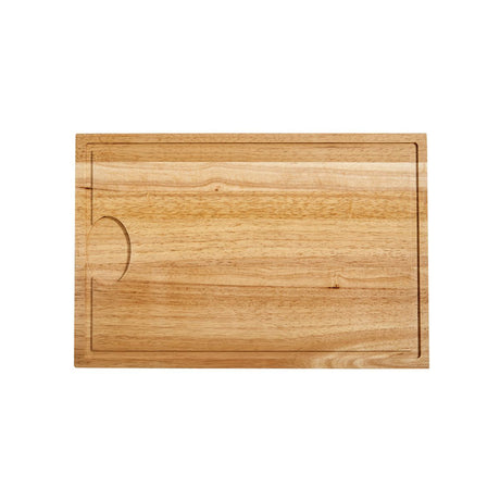 Rubberwood Cutting Board with Well - 18" x 12"-AKD Ink