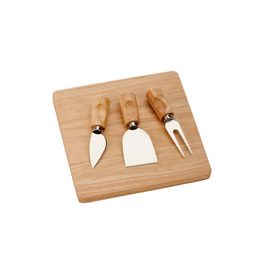 Rubberwood Cheese Cutting Board Set with 3 Tools-AKD Ink