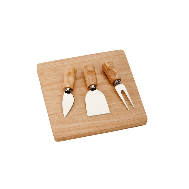 Rubberwood Cheese Cutting Board Set with 3 Tools-AKD Ink