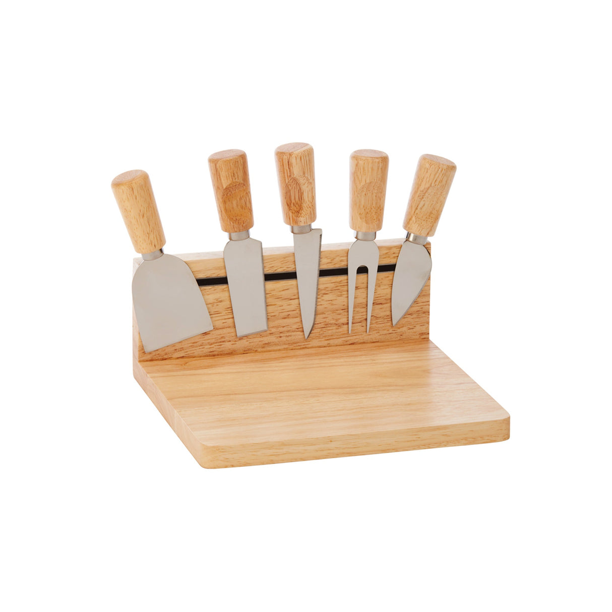 Rubberwood Magnetic Cheese Board Set with 5 Tools-AKD Ink