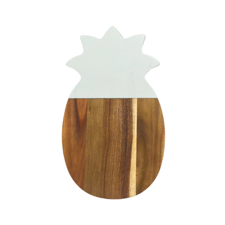 White Marble and Acacia Wood Pineapple Board-AKD Ink