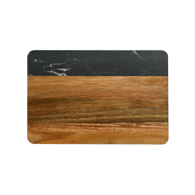 Black Marble and Acacia Wood Rectangle Board-AKD Ink