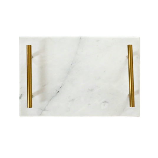 White Marble Board with Gold Handles-AKD Ink