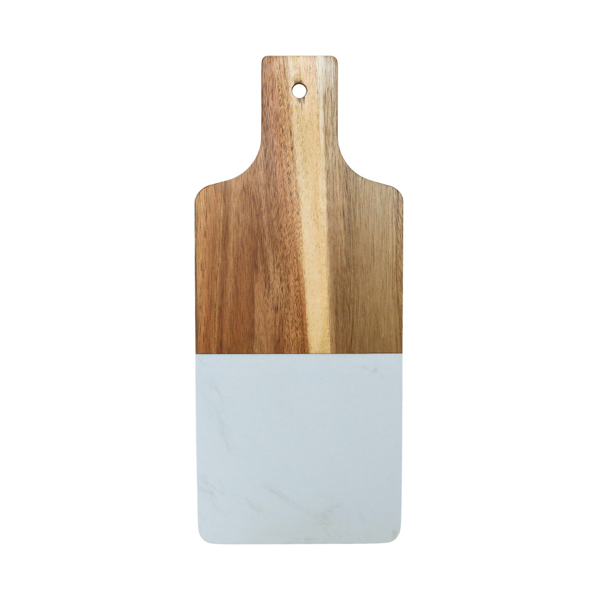 White Marble and Acacia Wood Handled Board-AKD Ink
