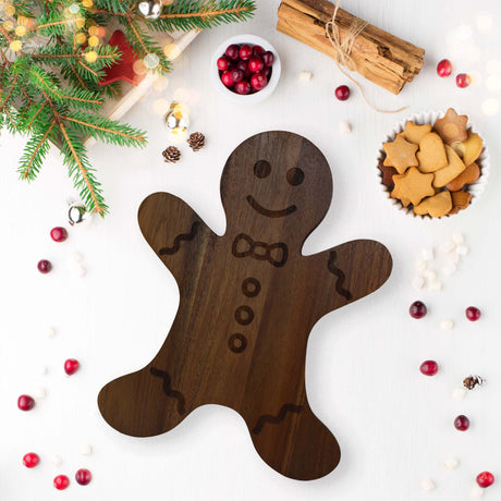 Gingerbread Man Acacia Wood Board - 15" x 11.5"-AKD Ink