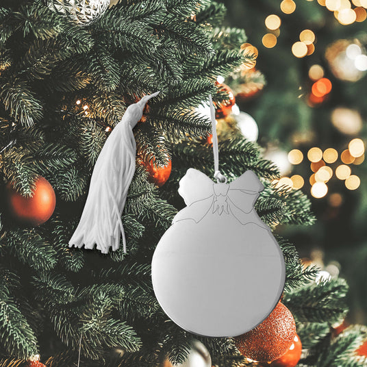 CLCUG4ORFR3R4SAUSMSLMLCLL2M10 - Ball Ornament With Bow White Tassel