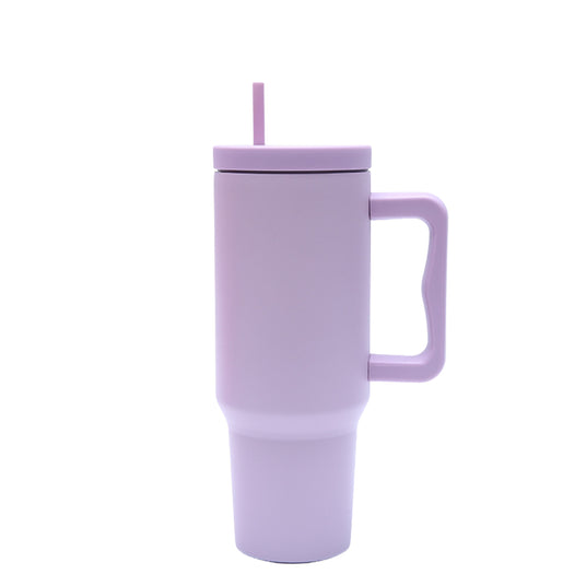 40 oz. Stainless Steel Modern Tumbler with Handle & Straw - Lavender-AKD Ink
