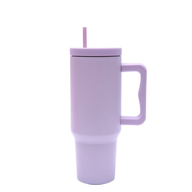 40 oz. Stainless Steel Modern Tumbler with Handle & Straw - Lavender-AKD Ink