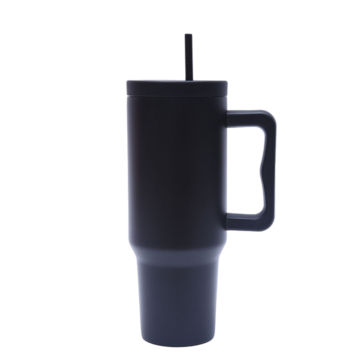 40 oz. Stainless Steel Modern Tumbler with Handle & Straw - Black-AKD Ink