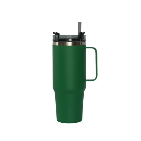 30 Oz Stainless Steel Tumbler with Handle & Straw - Green-AKD Ink