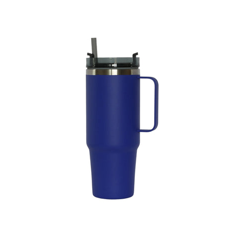 30 Oz Stainless Steel Tumbler with Handle & Straw -  Royal Blue-AKD Ink