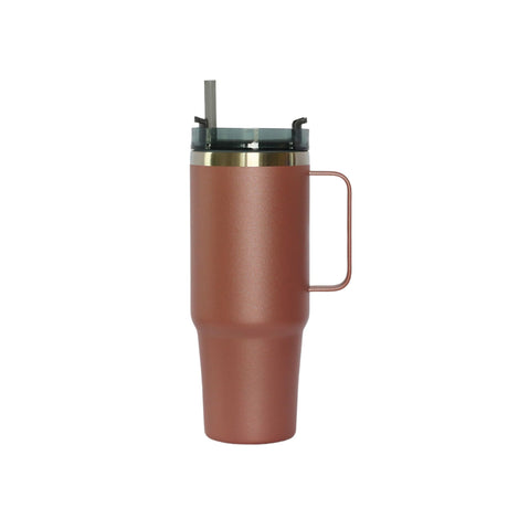 30 Oz Stainless Steel Tumbler with Handle & Straw -  Rose-AKD Ink