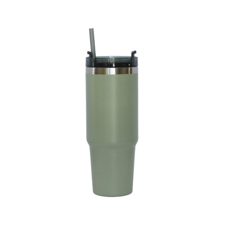 30 Oz Stainless Steel Tumbler with Straw - Sage Green-AKD Ink