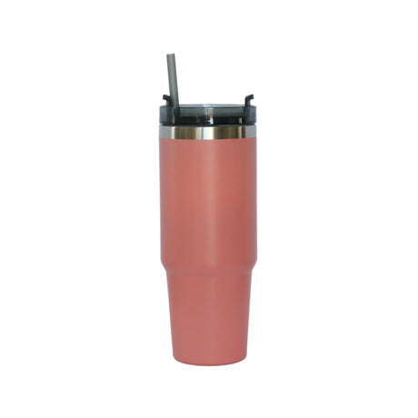 30 Oz Stainless Steel Tumbler with Straw - Peach-AKD Ink