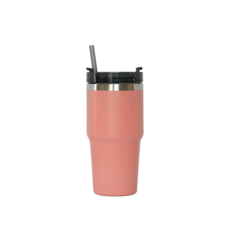 20 Oz Stainless Steel Tumbler with Straw - Peach-AKD Ink