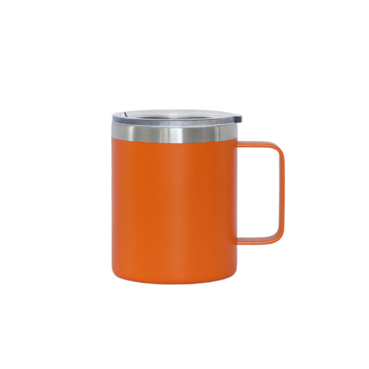 12 Oz Stainless Steel Travel Mug with Handle - Orange-AKD Ink