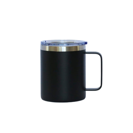 12 Oz Stainless Steel Travel Mug with Handle - Black-AKD Ink