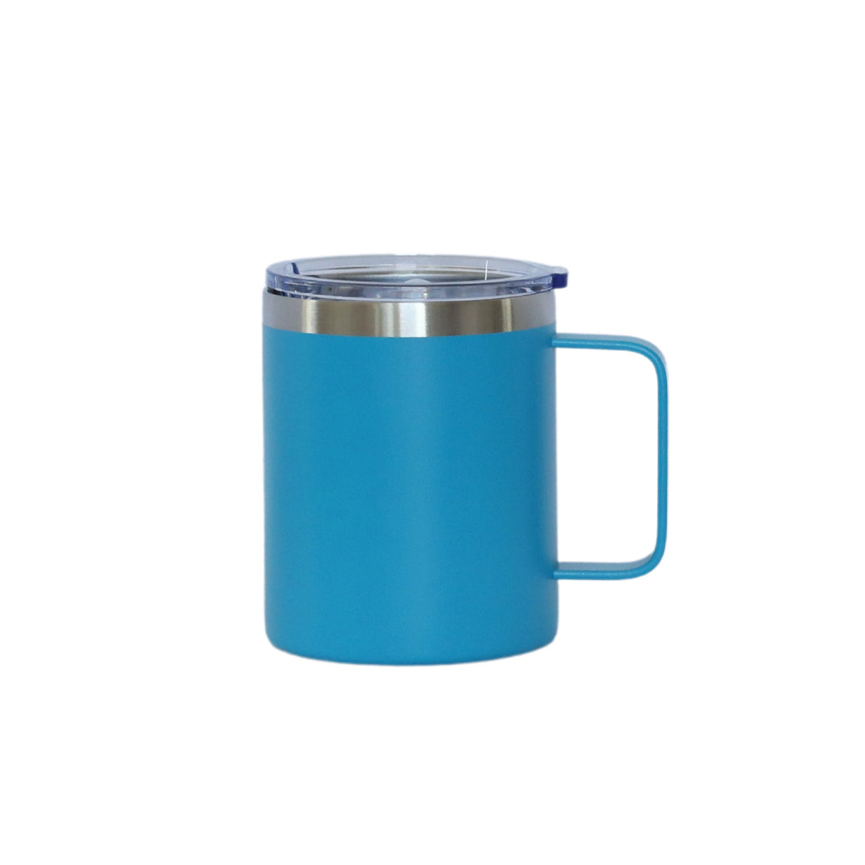 12 Oz Stainless Steel Travel Mug with Handle - Blue-AKD Ink