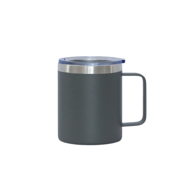 12 Oz Stainless Steel Travel Mug with Handle - Grey-AKD Ink