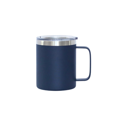 12 Oz Stainless Steel Travel Mug with Handle - Navy-AKD Ink