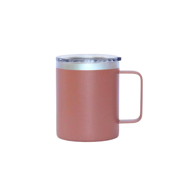 12 Oz Stainless Steel Travel Mug with Handle - Dusty Rose-AKD Ink