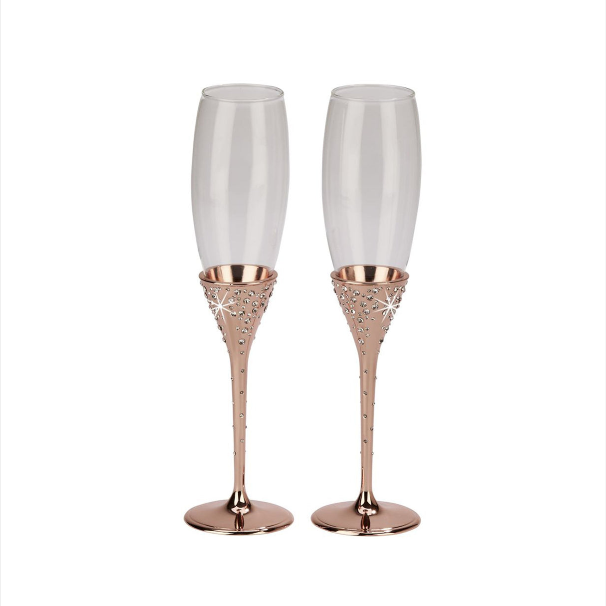Galaxy Rose Gold Champagne Flutes Set-AKD Ink