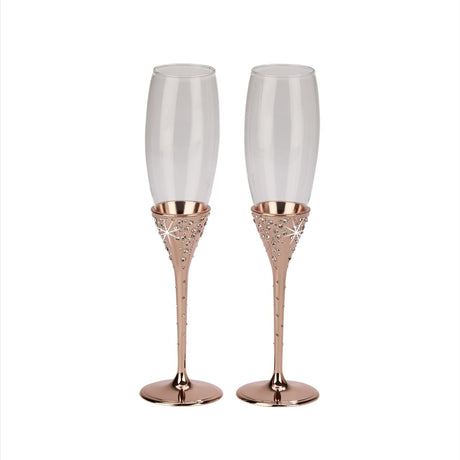 Galaxy Rose Gold Champagne Flutes Set-AKD Ink