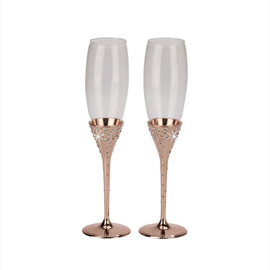Galaxy Rose Gold Champagne Flutes Set-AKD Ink
