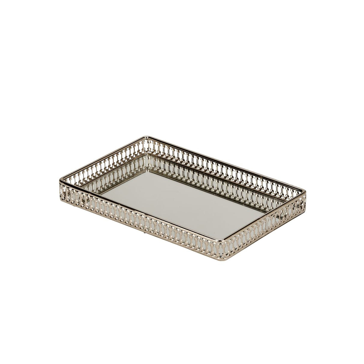 Vanity Gallery Tray with Mirror - 11" x 7"-AKD Ink
