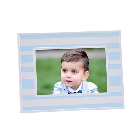 Blue & White Striped 4" X 6" Photo Frame-AKD Ink