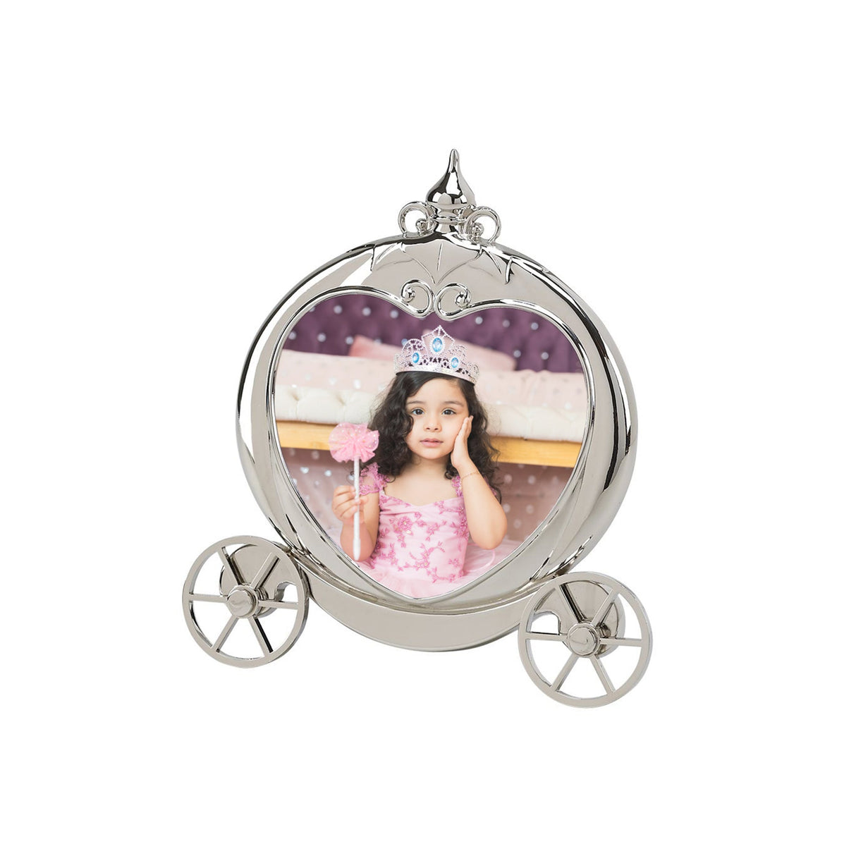 Pumpkin Coach Frame Holds 3.5" X 3.5" Photo, Polished Finish-AKD Ink