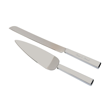 White Enamel Cake Knife & Server Set-AKD Ink