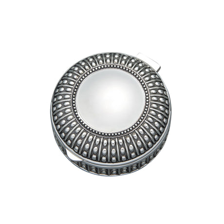 Silverplated Round Antique-Style Box with Beaded Detail, 3"-AKD Ink