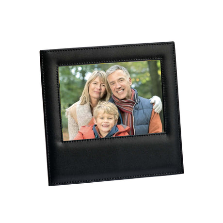 Black Leather Frame Holds 5" X 7" Photo-AKD Ink
