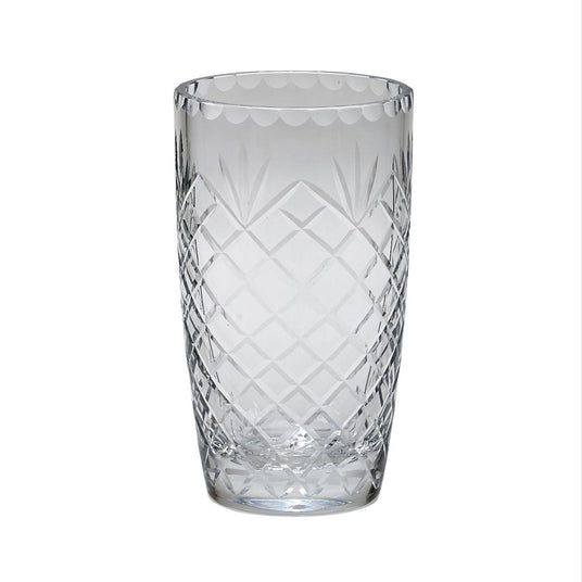 Optic Crystal Vase With Medallion Ll Pattern, 9.75"-AKD Ink