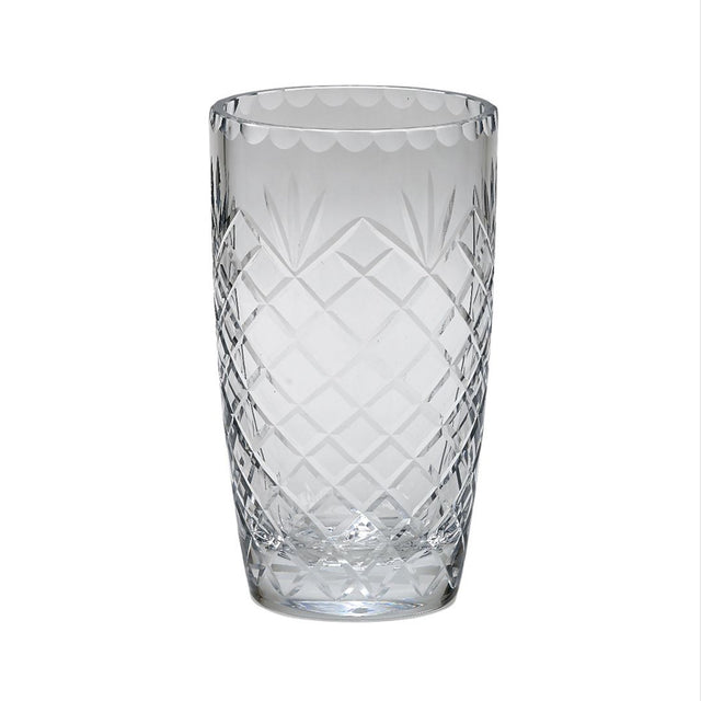 Optic Crystal Vase With Medallion Ll Pattern, 9.75"-AKD Ink
