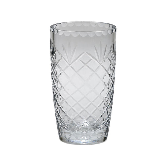 Optic Crystal Vase With Medallion Ll Pattern, 8.5"-AKD Ink