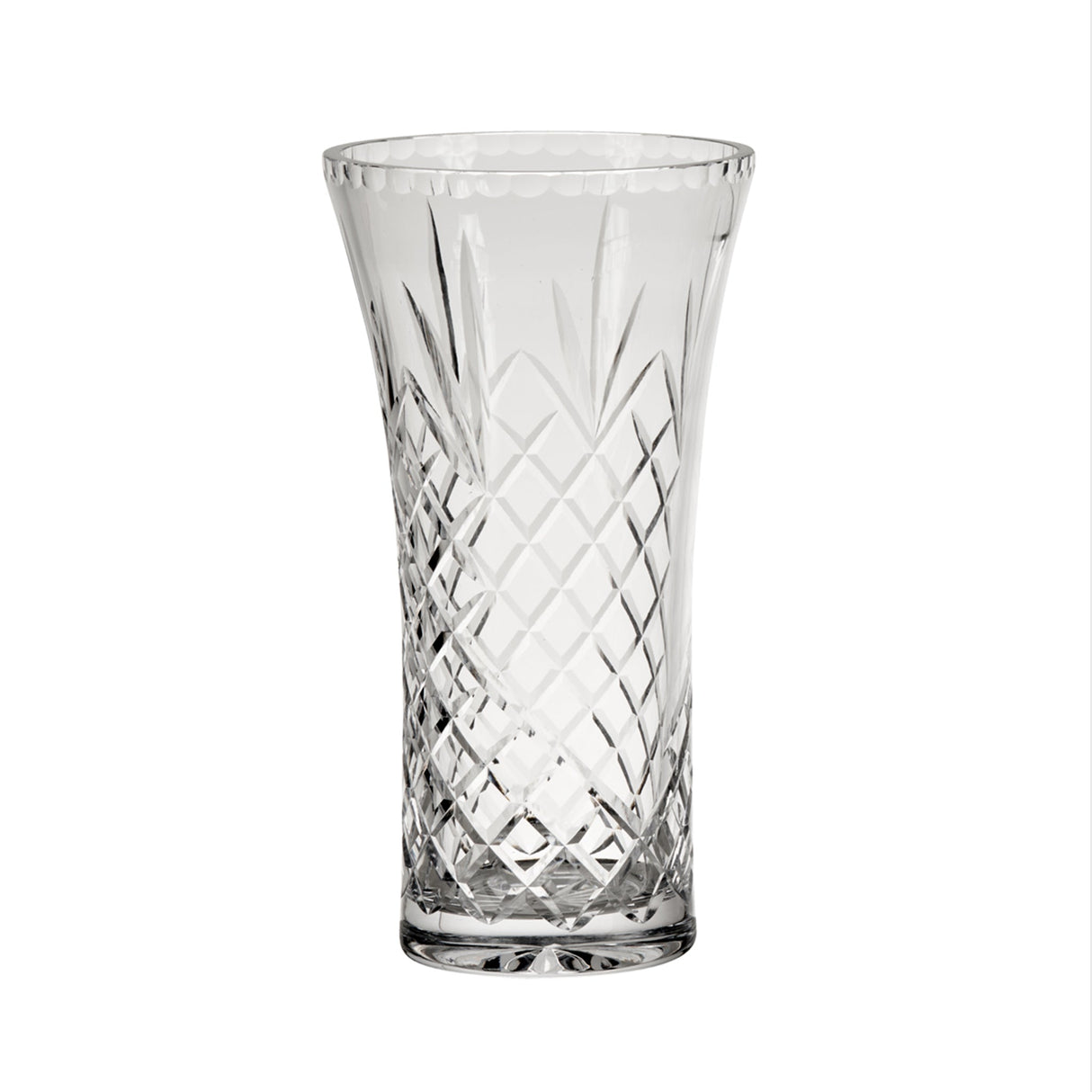 Crystal Flared Vase With Medallion Ii Pattern, 9.5" X 5"-AKD Ink