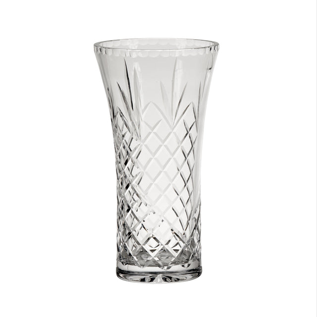 Crystal Flared Vase With Medallion Ii Pattern, 9.5" X 5"-AKD Ink